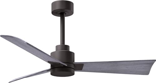 Matthews Fan Company AK-TB-BW-42 Alessandra Wet Rated 42" Ceiling Fan without Light, Remote Included, Silent DC Motor, Textured Bronze with Barn Wood Tone - color: Textured Bronze with Barn Wood Tone, size: 42-inch