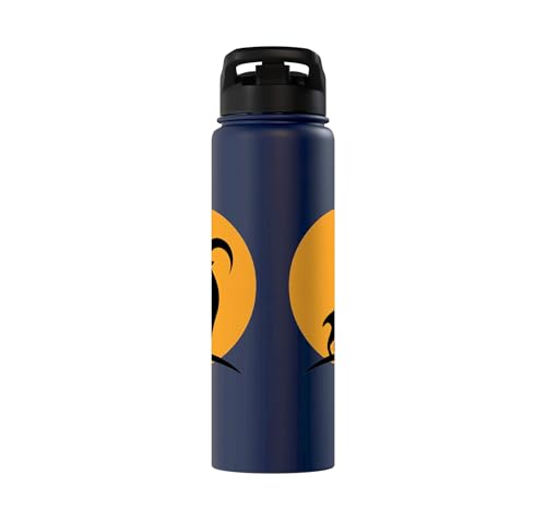 Sunset Wild Goat Capricorn Lover Gift Adult Men Women Kids Stainless Steel Insulated Water Bottle - color: Navy Blue