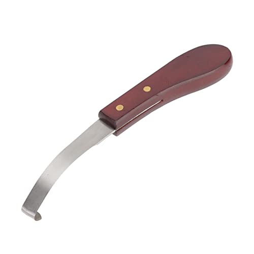 Horse Hoof Knifes for Farrier Tools, Double-Edged Stainless Steel Hoof Trimming Knife with Ergonomic Wooden Handle for Horses, Goats, Sheep Hoof Care