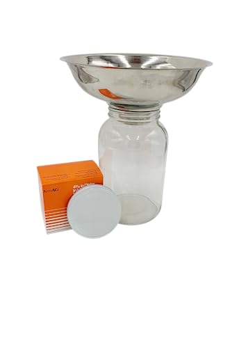 SS Strainers (Medium Strainer with Glass Jar Combo, 1 Gallon Jar Combo) - color: 1 Gallon Jar Combo, size: Medium