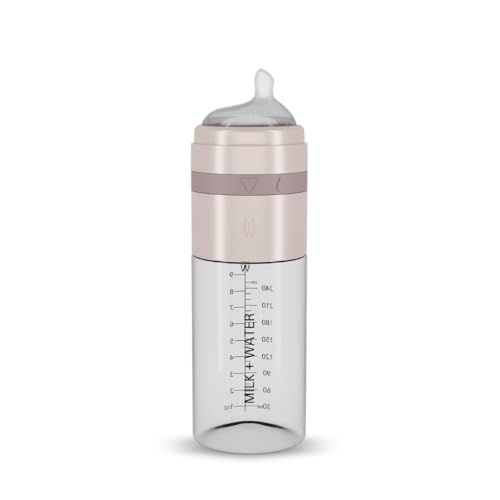 MILK & WATER Glass All-in-One Baby Bottle with Anti Colic Nipple - color: Dusty Pink