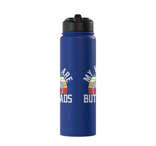 My Kids Are Buttheads Goat Whisperer Farm Animal Stainless Steel Insulated Water Bottle - color: Royal Blue