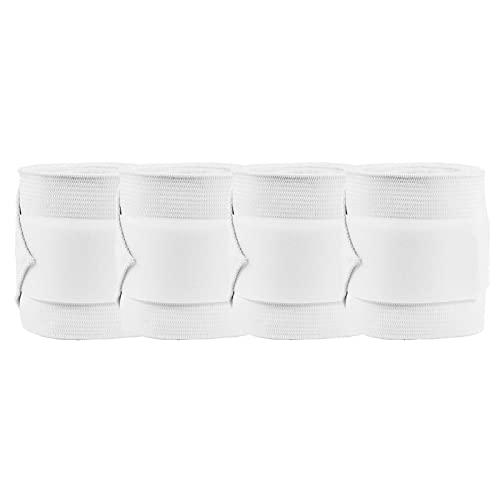 Horze Nest 10' Combination Polo Wraps (Set of Four) | Fleece and Elastic Horse Bandages - color: White