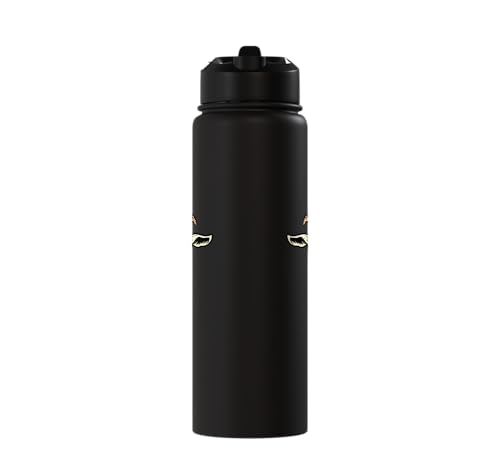 Goat Face Sunglasses Cool Farm Animal Men Boys Kids Women Stainless Steel Insulated Water Bottle - color: Black