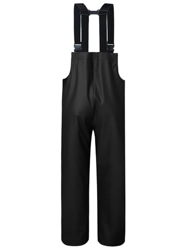 RainRider Rain Pants for Men Women Waterproof Rain Gear Bib Overalls Trousers for Fishing Hunting - color: Black, size: Large