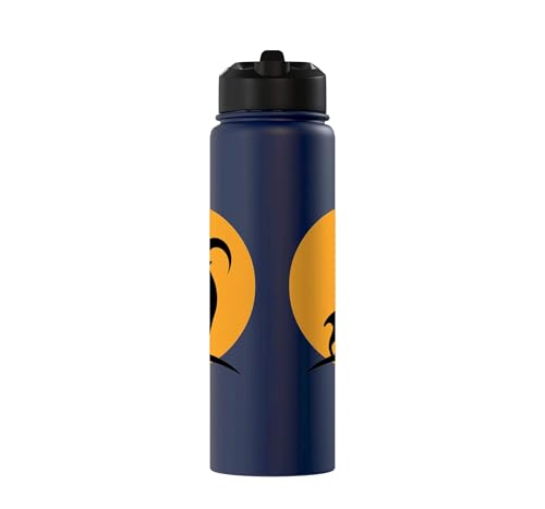 Sunset Wild Goat Capricorn Lover Gift Adult Men Women Kids Stainless Steel Insulated Water Bottle - color: Navy Blue