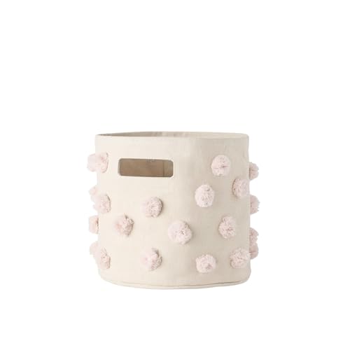 Pehr Pom Pom Basket, Pint (Blush) | 100% Cotton Canvas Storage for Nursery, Playroom & Home | Decorative Organizer | 10”D x 9”H | Nursery, Playroom and Home, Decorative Organizer