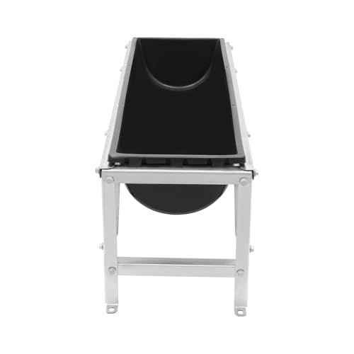 Livestock Feeding Trough, 35L/9.25Gal Livestock Feed Trough – Durable Black Feeding Trough for Sheep Goats Cattle –Heavy Duty Steel Livestock Trough for Barn Yard Farm Ranch Use Easy Clean