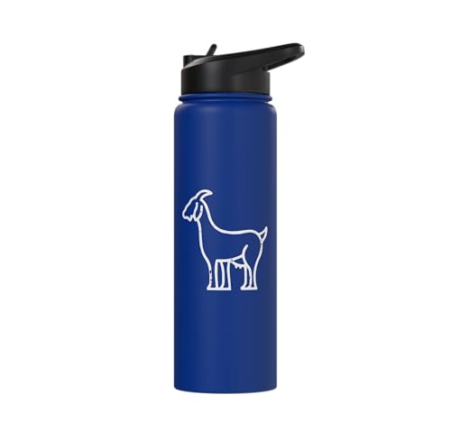 Goat Pocket Cute Farm Animal Boys Girls Kids Youth Women Men Stainless Steel Insulated Water Bottle - color: Royal Blue