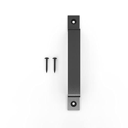 8 Inch Straight Bar Barn Door Handle - Black Cast Iron Pull for Sliding Doors, Gates, Sheds, Fences, Closets - Indoor Outdoor Farmhouse Hardware - size: 8 Inch, style: Straight Bar