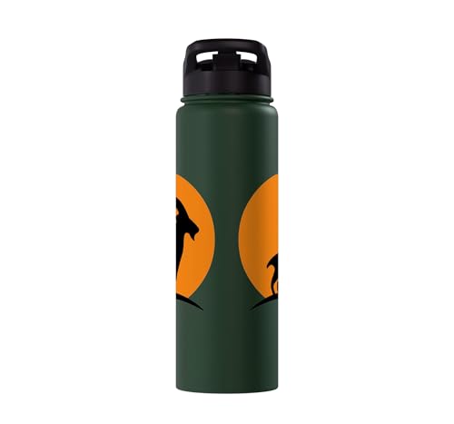Sunset Wild Goat Capricorn Lover Gift Adult Men Women Kids Stainless Steel Insulated Water Bottle - color: Dark Green