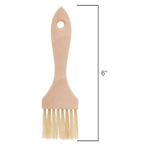 Redecker Natural Horsehair Flat Pastry Brush with Untreated Beechwood Handle, Ideal for Basting, Glazing and Applying Eggwash, 6 Inches, Made in Germany - size: Single Unit