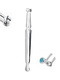 GEMQUEEN Piercing Ball Grabber Tool, 14-20G Taper for Changing Jewelry | Surgical Steel Flat Back Earrings Threader Tool Insertion Pin, Body Piercing Kit for Ear Rook Conch Nose Lip Jewelry Removal - style: Piercing Clamp