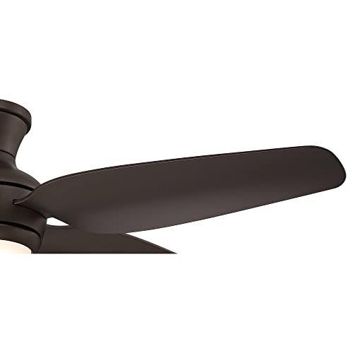 52" Del Diego Bronze Indoor/Outdoor Hugger Ceiling Fan with LED Light | Modern Industrial Style Remote Control Brown Damp Rated for Patio Exterior House Home Porch Gazebo Garage Barn