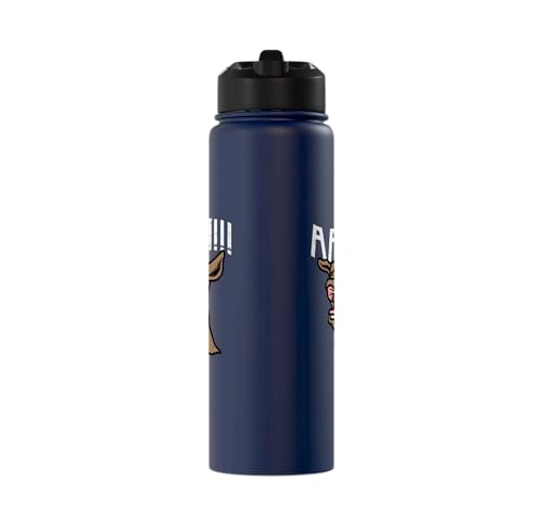 Goat Aaah Bleating Scream Animal Lover Farmer Men Women Kids Stainless Steel Insulated Water Bottle - color: Navy Blue