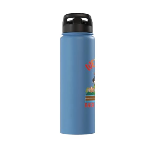 Welcome Back To School Cute Goat Student Boys Girls Kids Stainless Steel Insulated Water Bottle - color: Light Blue