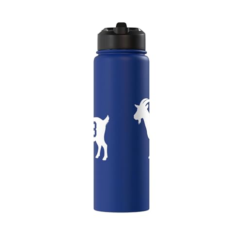 Goat 33 Kids Farm Animal Number Sports Barnyard Stainless Steel Insulated Water Bottle - color: Royal Blue