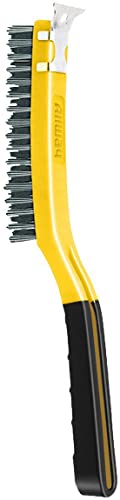 ALLWAY SB319/SS Stainless Steel Wire Brush with Scraper | Soft-Grip Handle, Remove Paint, Rust and Other Harsh Finishes - style: Stainless Steel Wire Brush with Scraper