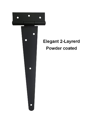 QCAA Extra Heavy Duty Tee Hinge, 14" X5" x3.0mm, Steel, Elegant Sanded Matte Black, 6 Pack - color: Elegant Frosted Matte Black, size: 6 Pack