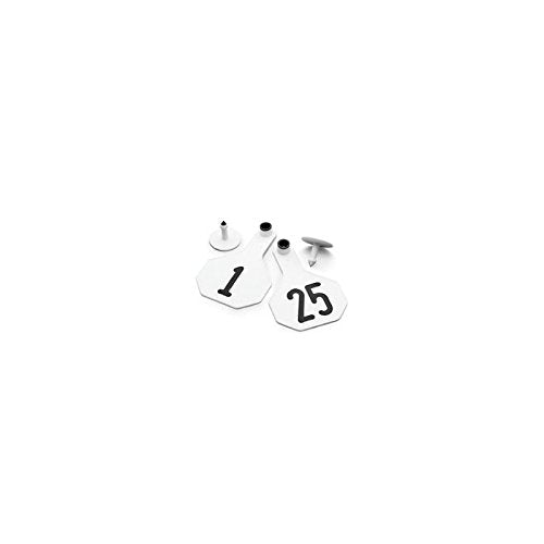YTEX 3 Star Medium White Cattle ID Ear Tags Numbered 176-200