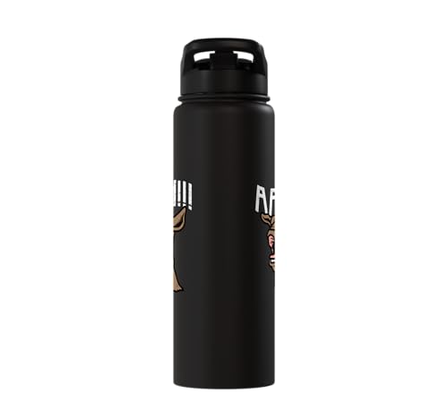 Goat Aaah Bleating Scream Animal Lover Farmer Men Women Kids Stainless Steel Insulated Water Bottle - color: Black