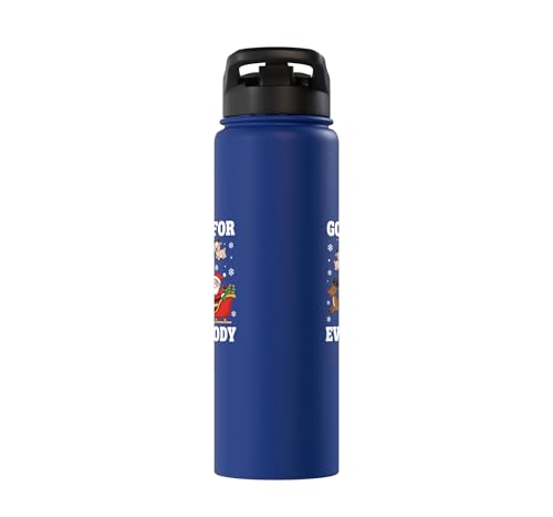 Goats For Everybody Christmas Kids Santa Reindeer Snowflake Stainless Steel Insulated Water Bottle - color: Royal Blue