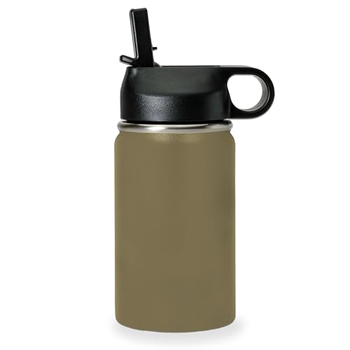 LaserGram Personalized 12oz Water Bottle, Horse (Camo Green) | Engraved Gift, Vacuum Insulated Stainless Steel, Flip-Top Straw Lid, Laser Engraved With Your Name - color: Camo Green, size: 12 Ounces