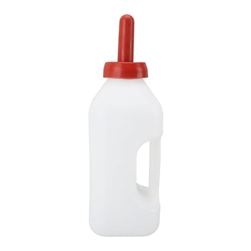 Calf Bottle, Calf Nursing Bottle with a Replacement Nipple 2l | 2 Quart Calf Nursing Bottle Rubber Screw Nipple with Silicone Replacemen Cap for Baby Cattle Lambs Goats Kids