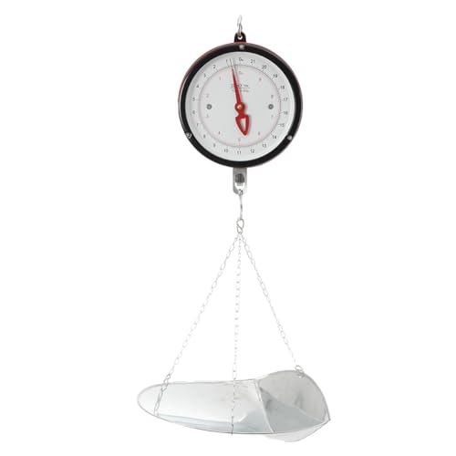 Tongue Weight Scale, Hanging Scale with Removable Tray, 22lb Capacity | 8.27-inch Double Sided Dial, Ideal for Farm, Market, Warehouse, or Workshop, No Battery Needed, Heavy Duty