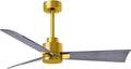 Matthews Fan Company AK-BRBR-BW-42 Alessandra Wet Rated 42" Ceiling Fan without Light, Remote Included, Silent DC Motor, Brushed Brass with Barn Wood Tone - color: Brushed Brass with Barn Wood Tone, size: 42-inch