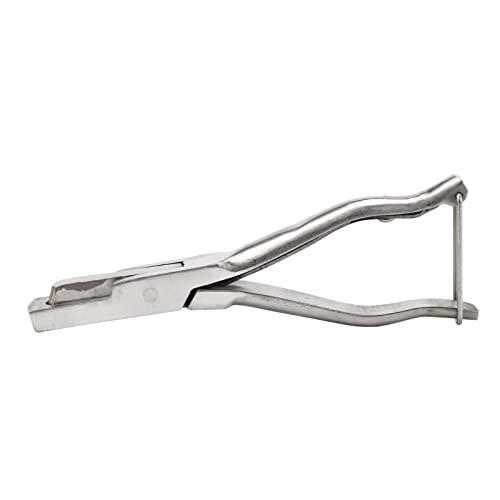 Ear Tag Plier Stainless Steel, Ear Notcher, Stainless Steel Pig Ear Tag Plier, Hear Tag Notcher with Safe Buckle for Cattle, Sheep, Goats, Pigs, and Dogs Identification(U Shape 26x20x3.5cm)