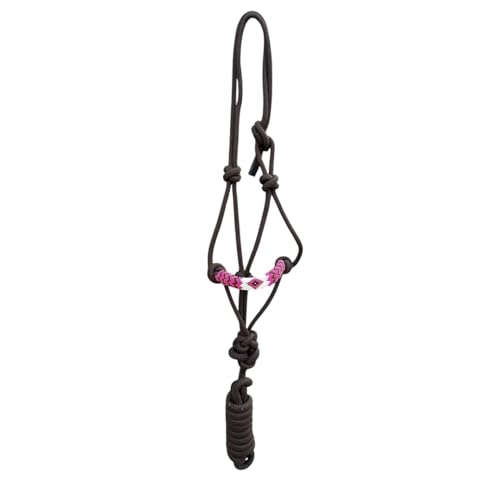 Majestic Ally Padded Beaded Nose Braided Rope Halter with 10' Matching Lead - Full (Brown) - color: Brown