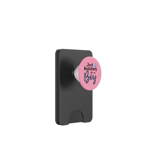 Just Kidding It's a Boy Pink Gender Reveal Party Supplies PopSockets PopWallet for MagSafe - style: Magnetic PopWallet