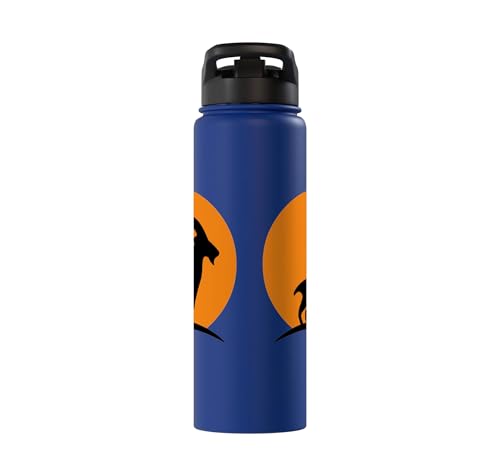 Sunset Wild Goat Capricorn Lover Gift Adult Men Women Kids Stainless Steel Insulated Water Bottle - color: Royal Blue