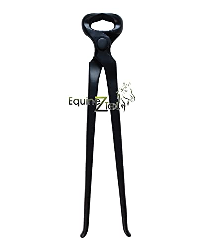 Hoof Nipper 12 Inch–Heavy-Duty Vanadium Steel Farrier Tool–Black Forged Track Veterinary Hoof Trimmer for Horses,Goats & Livestock–Precision Sharp Jaws for Clean Cuts–Professional Farrier Supplies