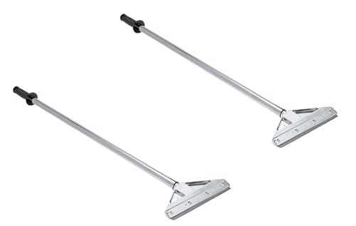 8-Inch Floor Scraper Tool 2 Pack with Razor Blades | Two 8-inch razor blade floor scrapers with telescoping handles and cushioned grips for removing residue, labels and debris - size: Pack of 2
