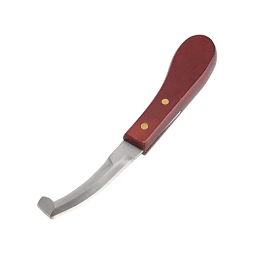 Horse Hoof Knifes for Farrier Tools, Double-Edged Stainless Steel Hoof Trimming Knife with Ergonomic Wooden Handle for Horses, Goats, Sheep Hoof Care