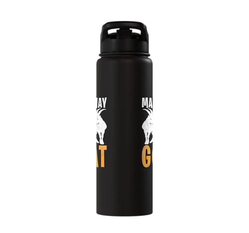 Make Way For The Goat Goats Stainless Steel Insulated Water Bottle - color: Black