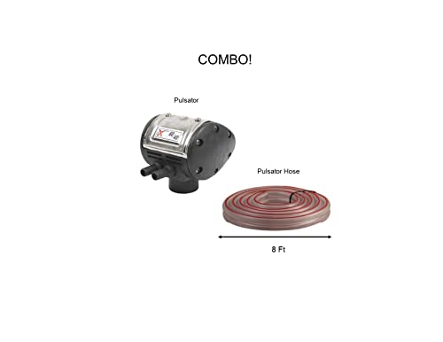Melasty Pneumatic Pulsator 60/40 for Cow Milking Machine with 8 Ft Long Twin Transparent Pulsator Hose