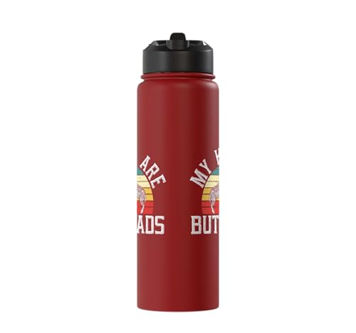 My Kids Are Buttheads Goat Whisperer Farm Animal Stainless Steel Insulated Water Bottle - color: Red
