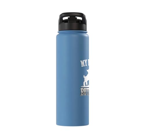 My Kids Are Buttheads Funny Goat Lover Goat Mom Farmer Stainless Steel Insulated Water Bottle - color: Light Blue