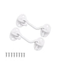 Privacy Hook and Eye Latch, 3 Inch Heavy Duty Barn Door Lock Latch, Gate Lock Cabin Hook Sliding Door Gate Latches Hardware for Window, Shed, Gate,Cabinet(White-2pcs)