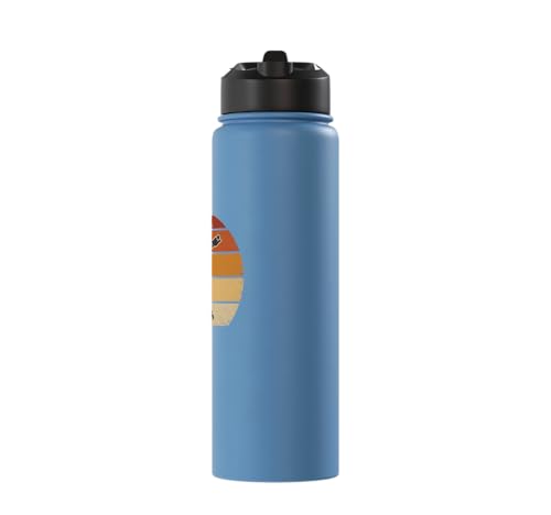 Dabbing Goat Funny Farm Animal Kids Retro Sunset Cool Stainless Steel Insulated Water Bottle - color: Light Blue