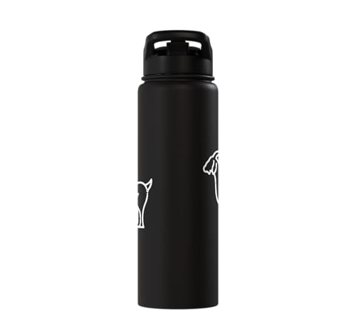 Goat Pocket Cute Farm Animal Boys Girls Kids Youth Women Men Stainless Steel Insulated Water Bottle - color: Black