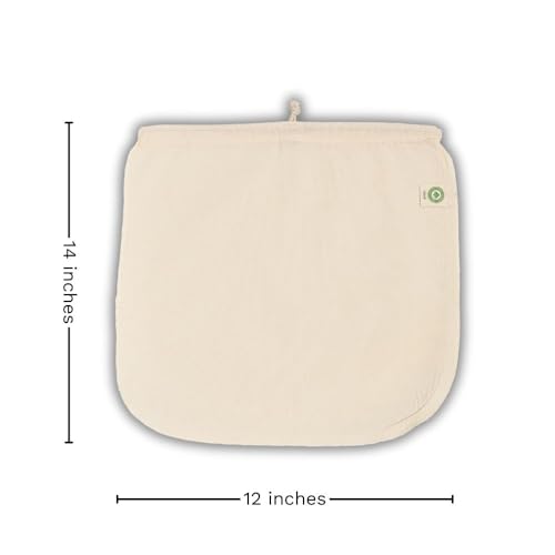 Reusable Nut Milk Bags for Straining - Unbleached Cotton Almond Milk Bags - BPA-Free Oat Milk Strainer Bags - Washable Juice Filtration Bags (Set of 3 X-Large - 14"x12") - size: 3 X-Large: 14"x12"