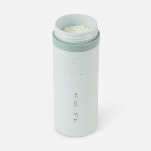 MILK & WATER Stainless Steel All-in-One Baby Bottle with Anti Colic Nipple - color: Green Olive, style: Bottle, 9oz, Medium Flow