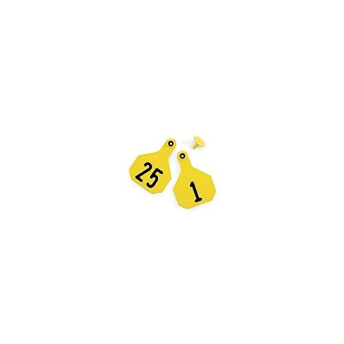 Ytex 4 Star Large Cattle ID Ear Tags Yellow Numbered 101-125