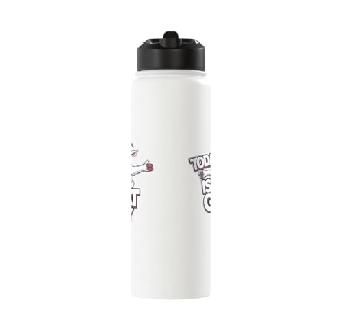 Childrens Today is a Goat Day Design | Kids Goat Stainless Steel Insulated Water Bottle - color: White