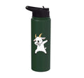Dabbing Goat Kids Halloween Costume Cute Farm Animal Dab Stainless Steel Insulated Water Bottle - color: Dark Green