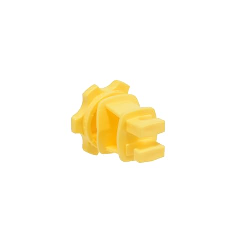 Electric Fence Wire Insulators, Screw Tight Round Post Clips, Yellow, 25 - color: yellow, size: 25